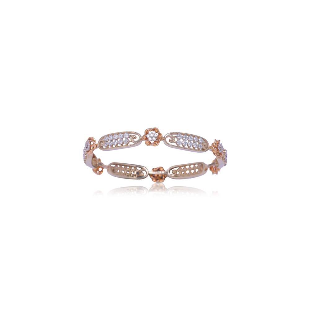 Floral Diamond Studed Bangle