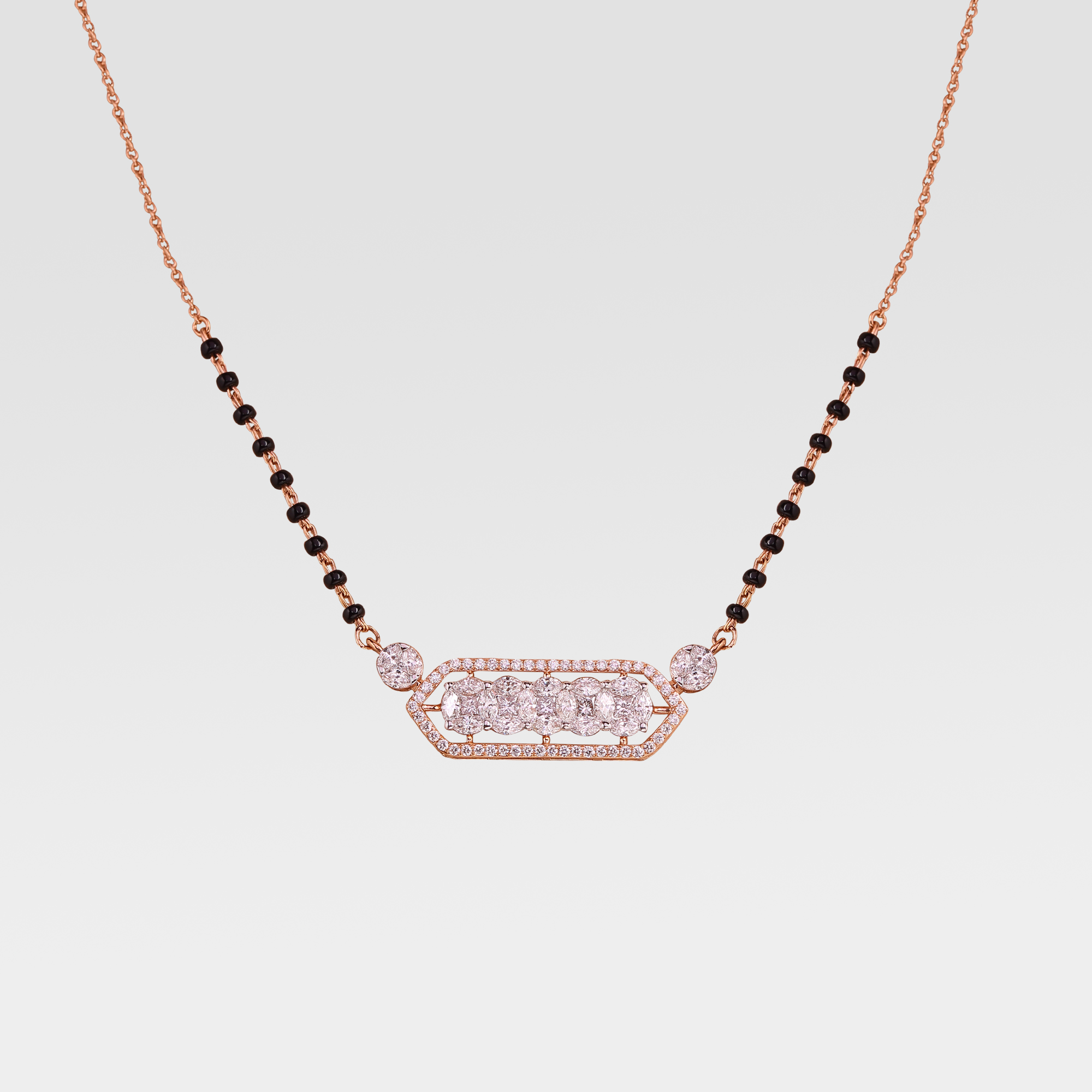 Rectangle Solitairelook Diamond Pendant