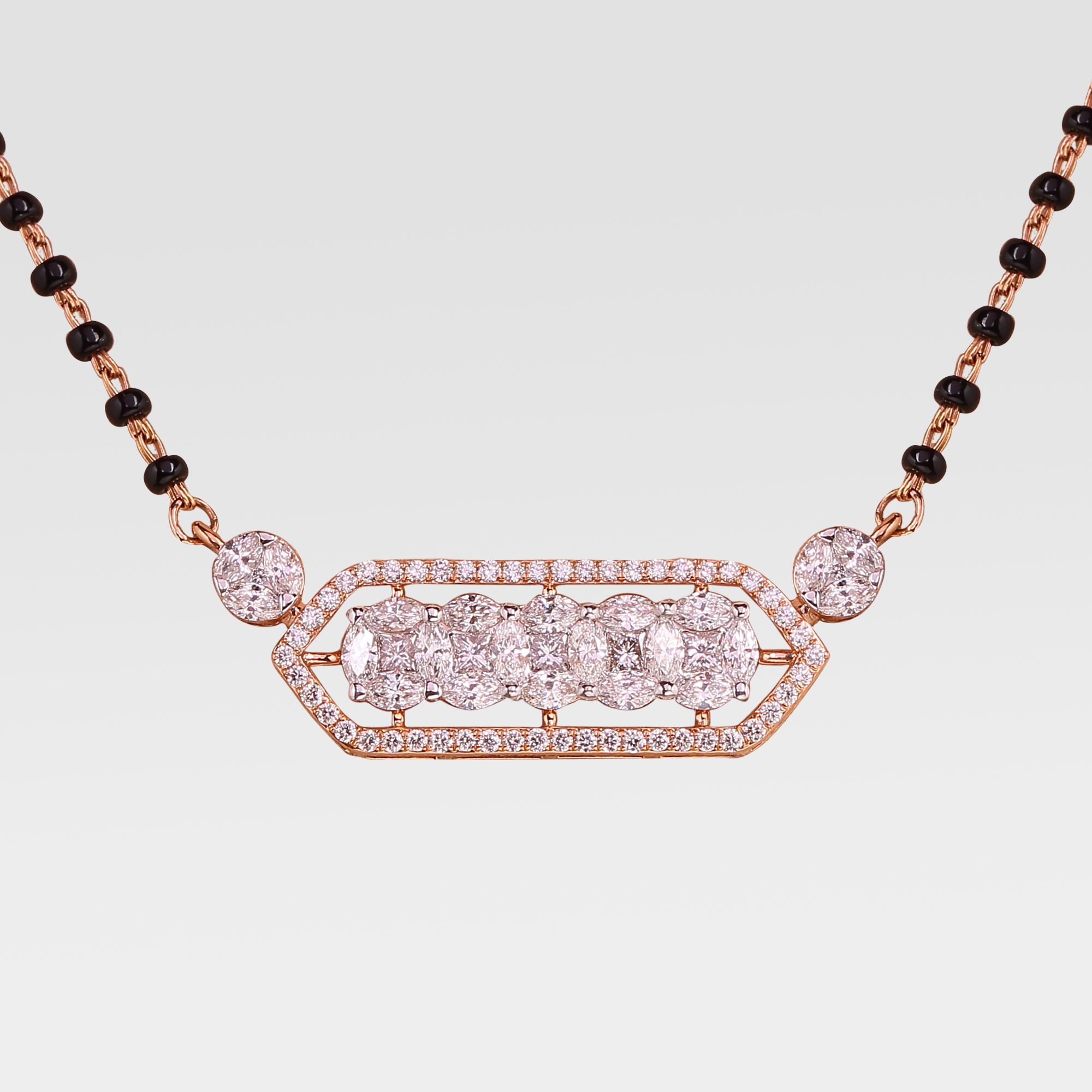 Rectangle Solitairelook Diamond Pendant