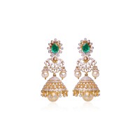 Diamond Studded Jhumkas