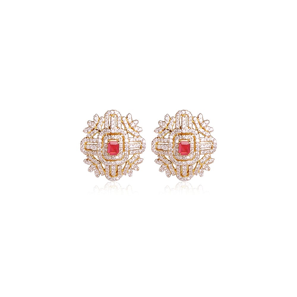 Traditional Geometric Diamond Studs