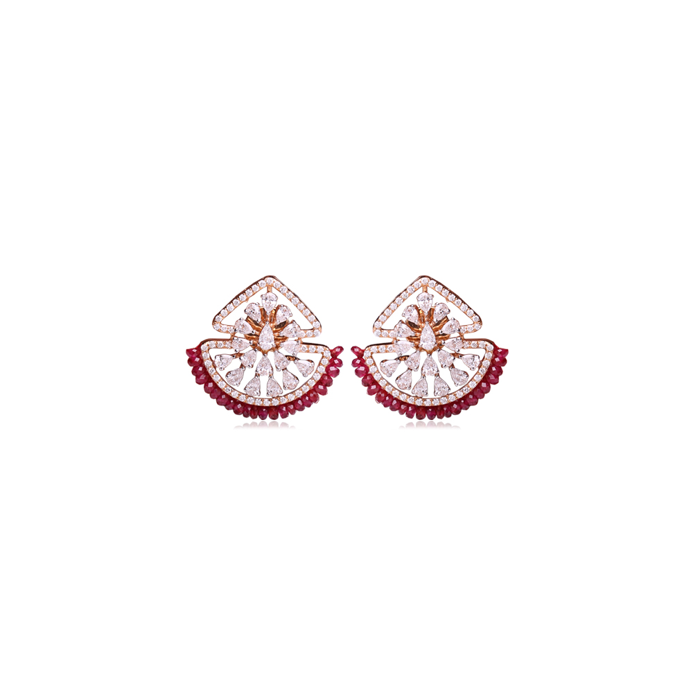 Ruby Diamond Studs