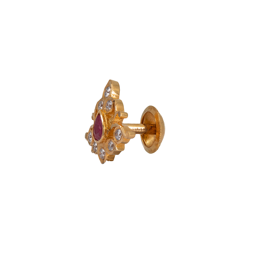 Ruby Close Setting Diamond Studs