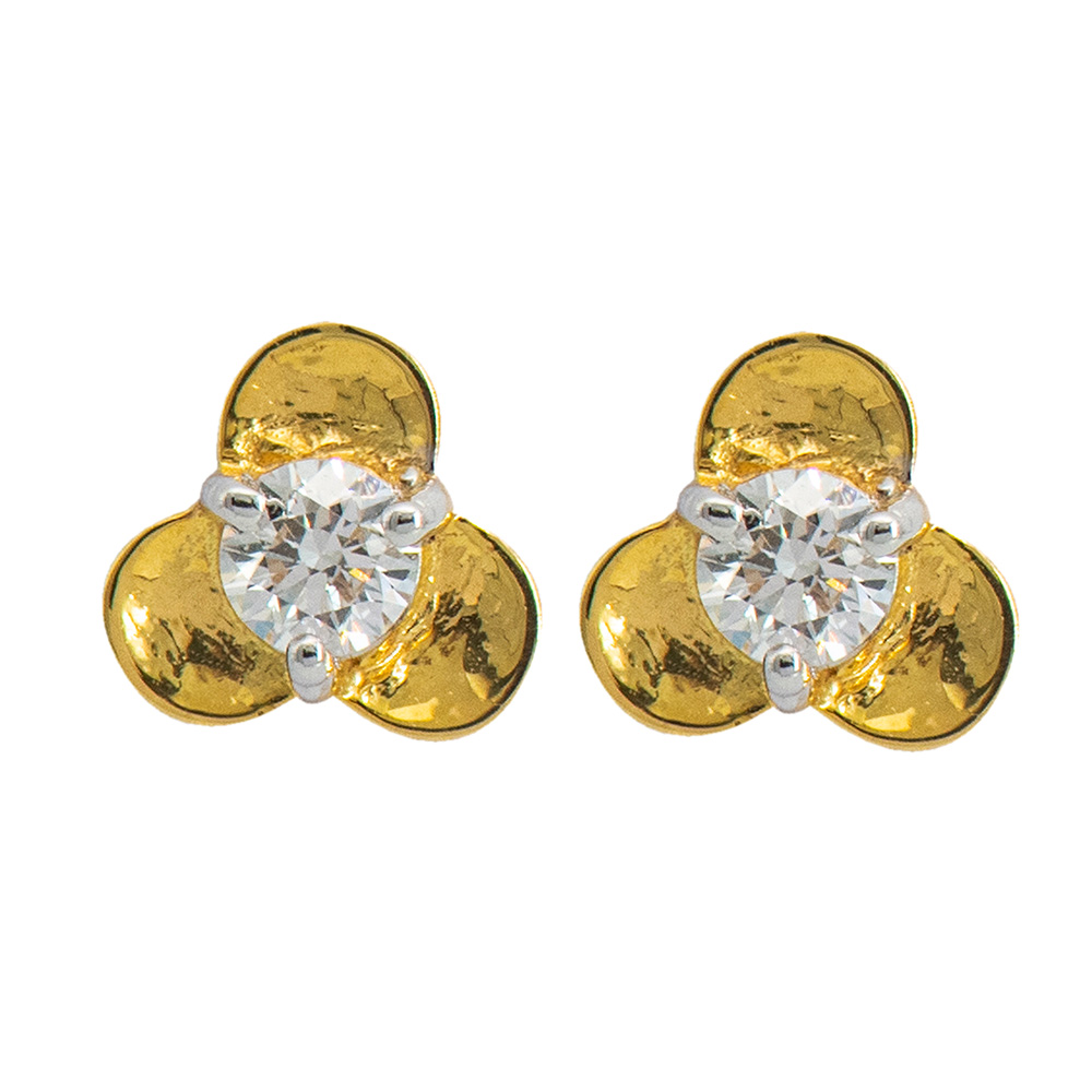 Tiny Flower Diamond Baby Earrings