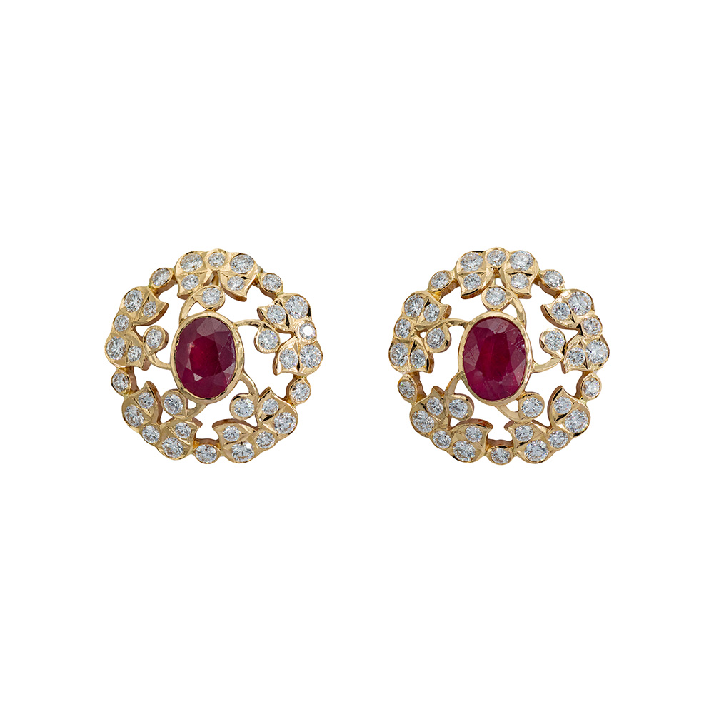 Ruby Diamond Studs