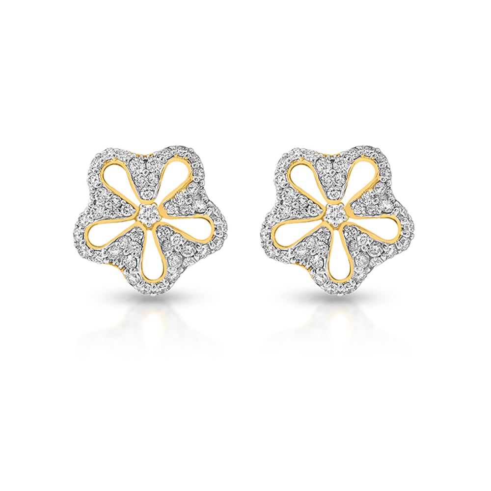 Artistic Floral Diamond Studs