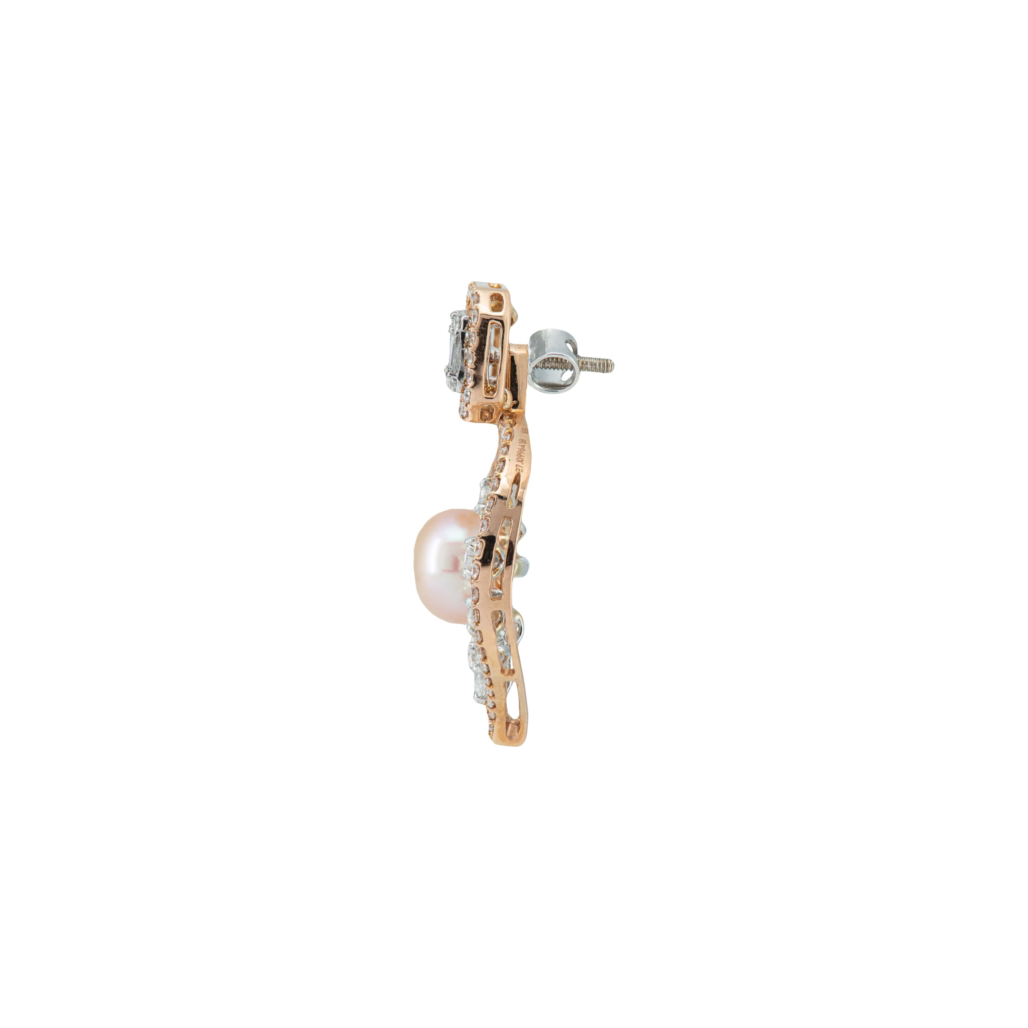 Pearl Paisley Diamond Earrings