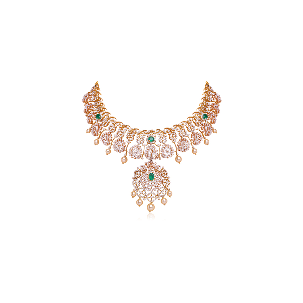 Dazzling Emerald Diamond Necklace