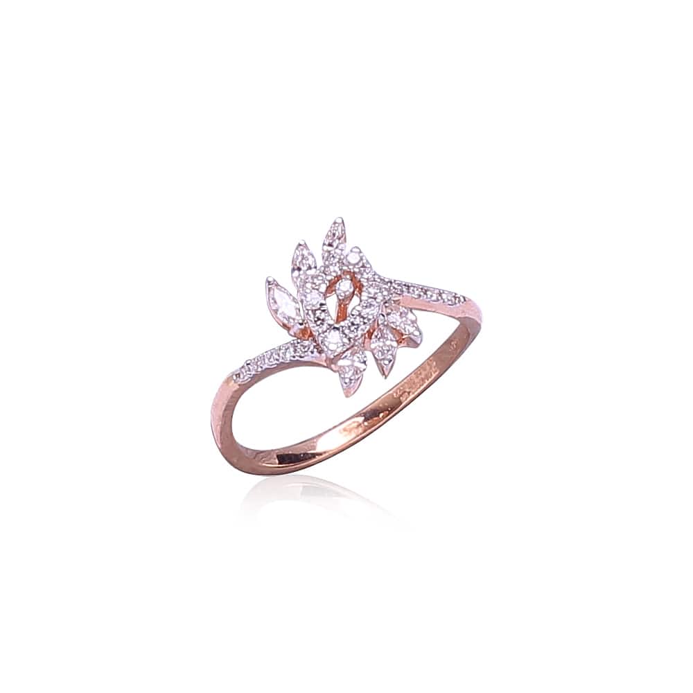 Glossy Floral Diamond Ring