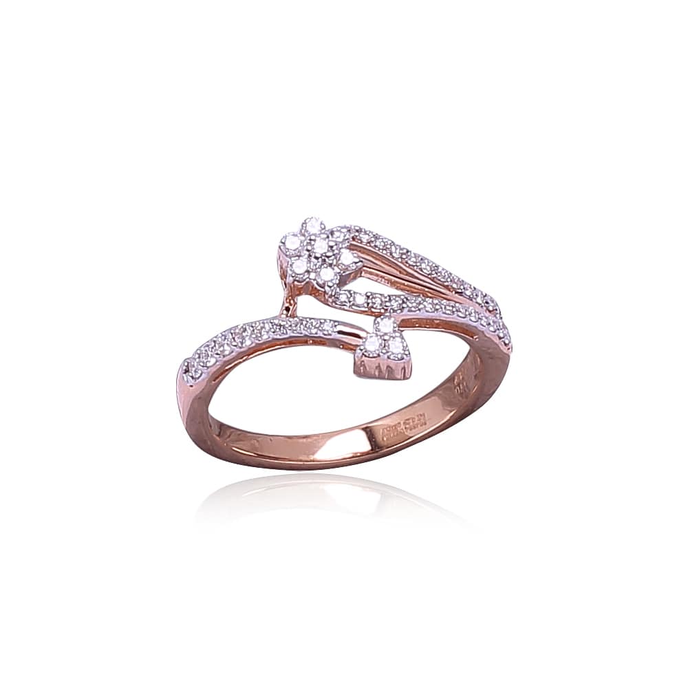 Dainty Contemporary Gold & Diamond Ring