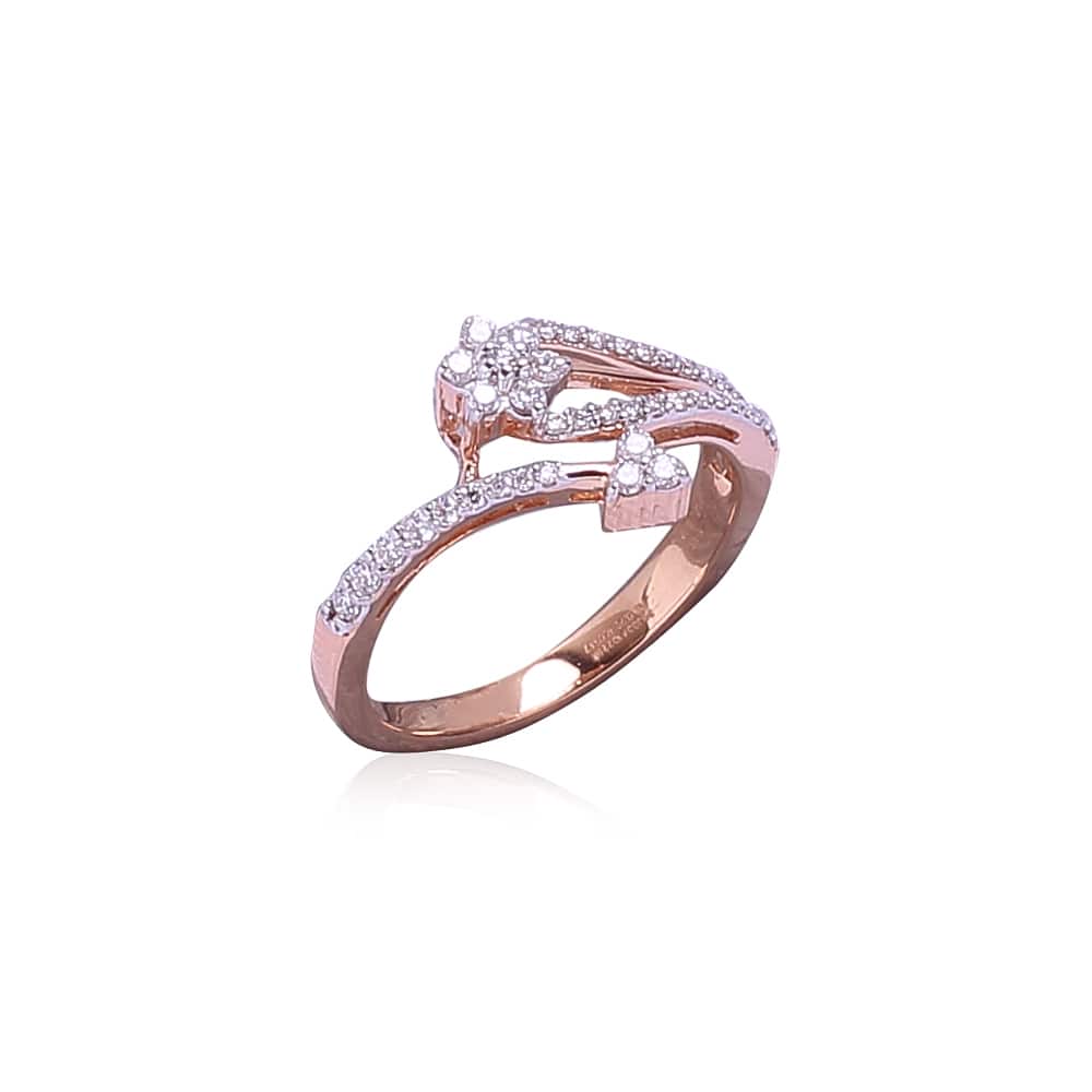 Dainty Contemporary Gold & Diamond Ring