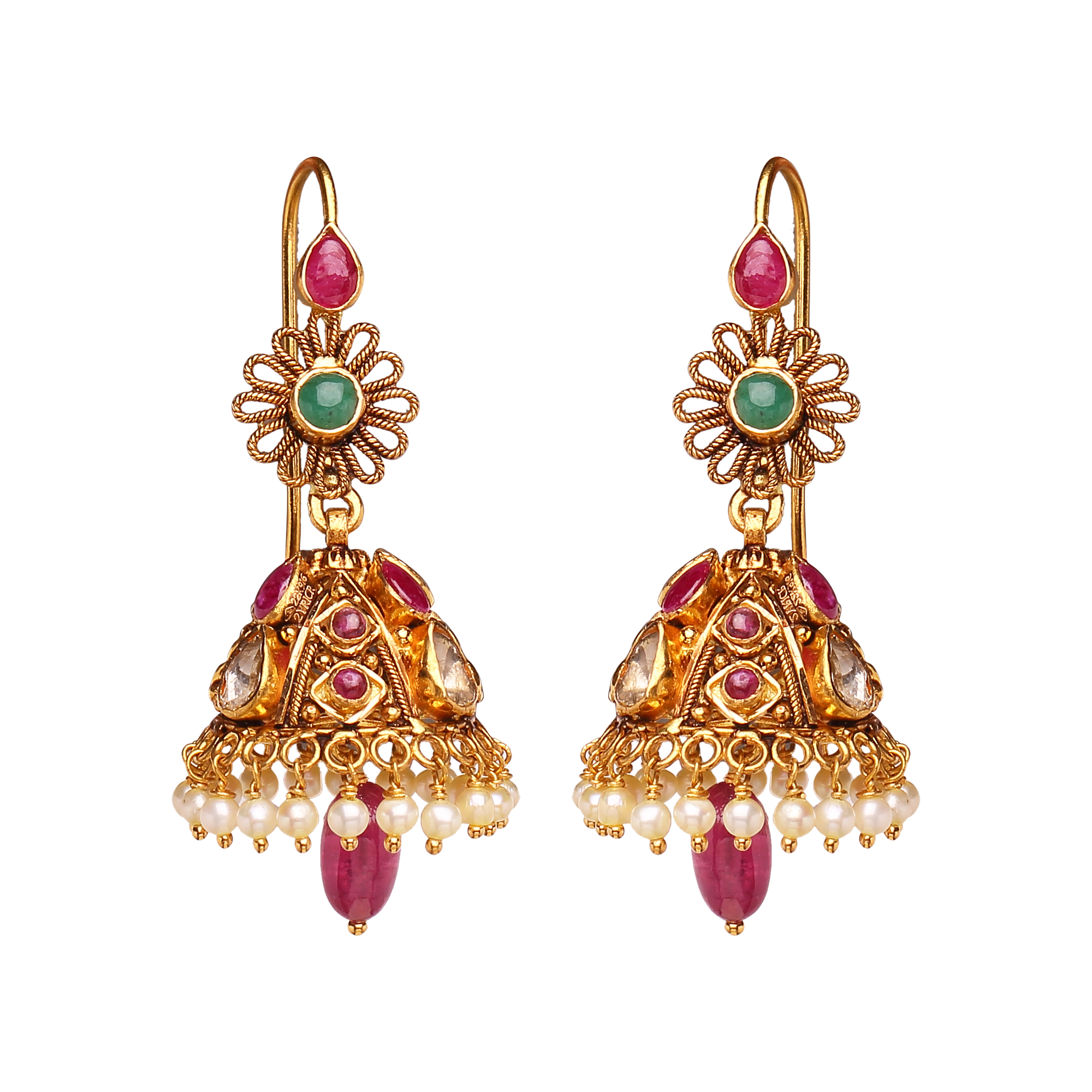 Simple Polki Jhumkis