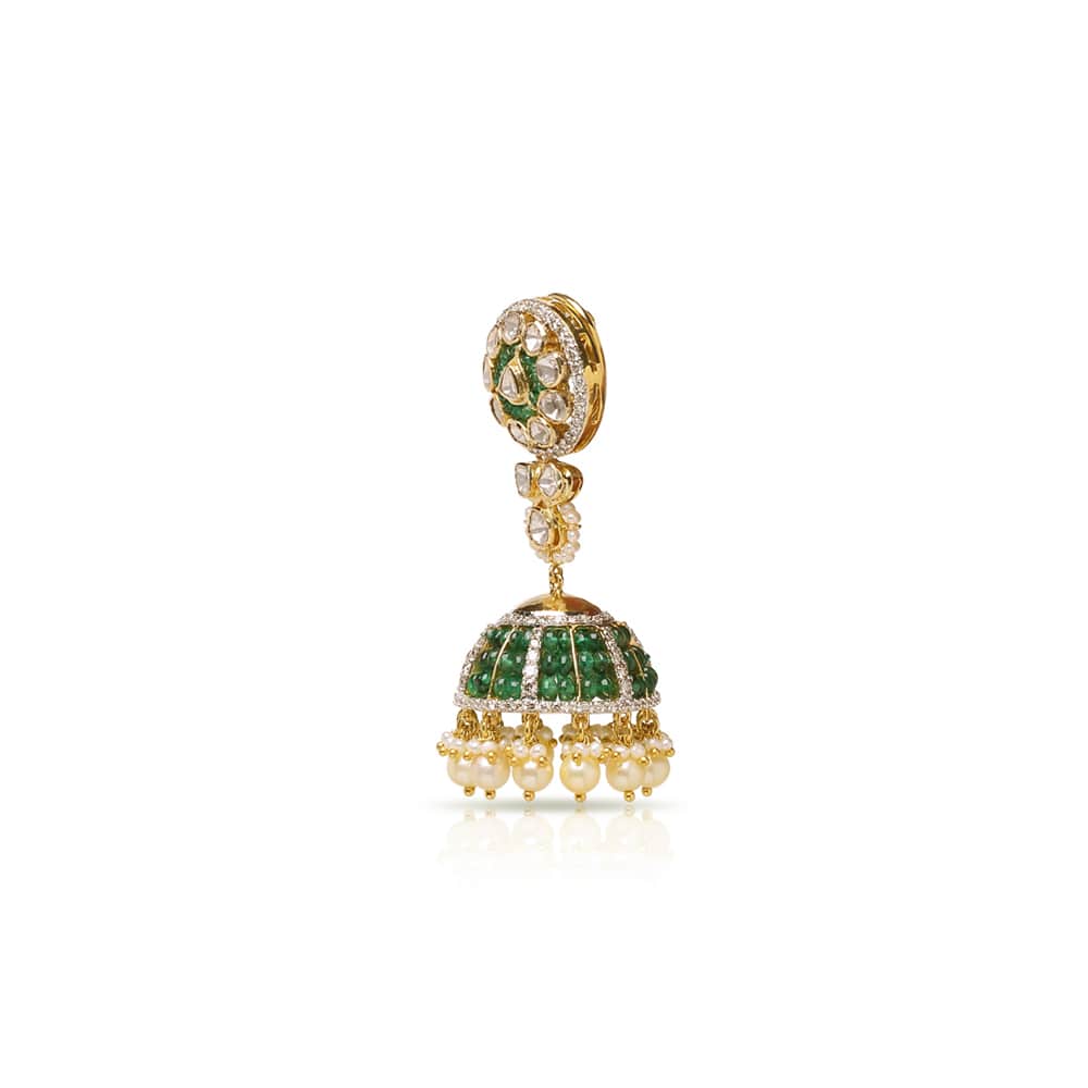 Shimmering Polki Jhumki