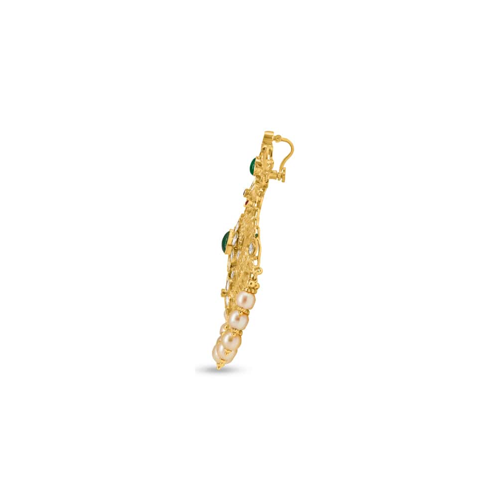 Chilayi Gold Uncut Peacock Pendant