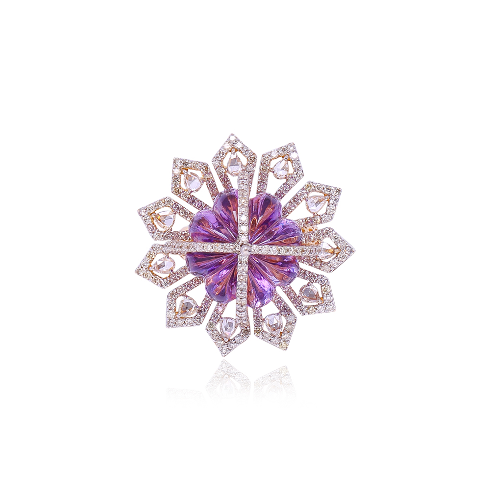 Rotating Amethyst Cocktail Ring