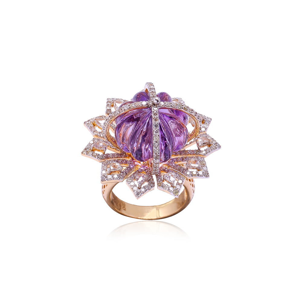 Rotating Amethyst Cocktail Ring