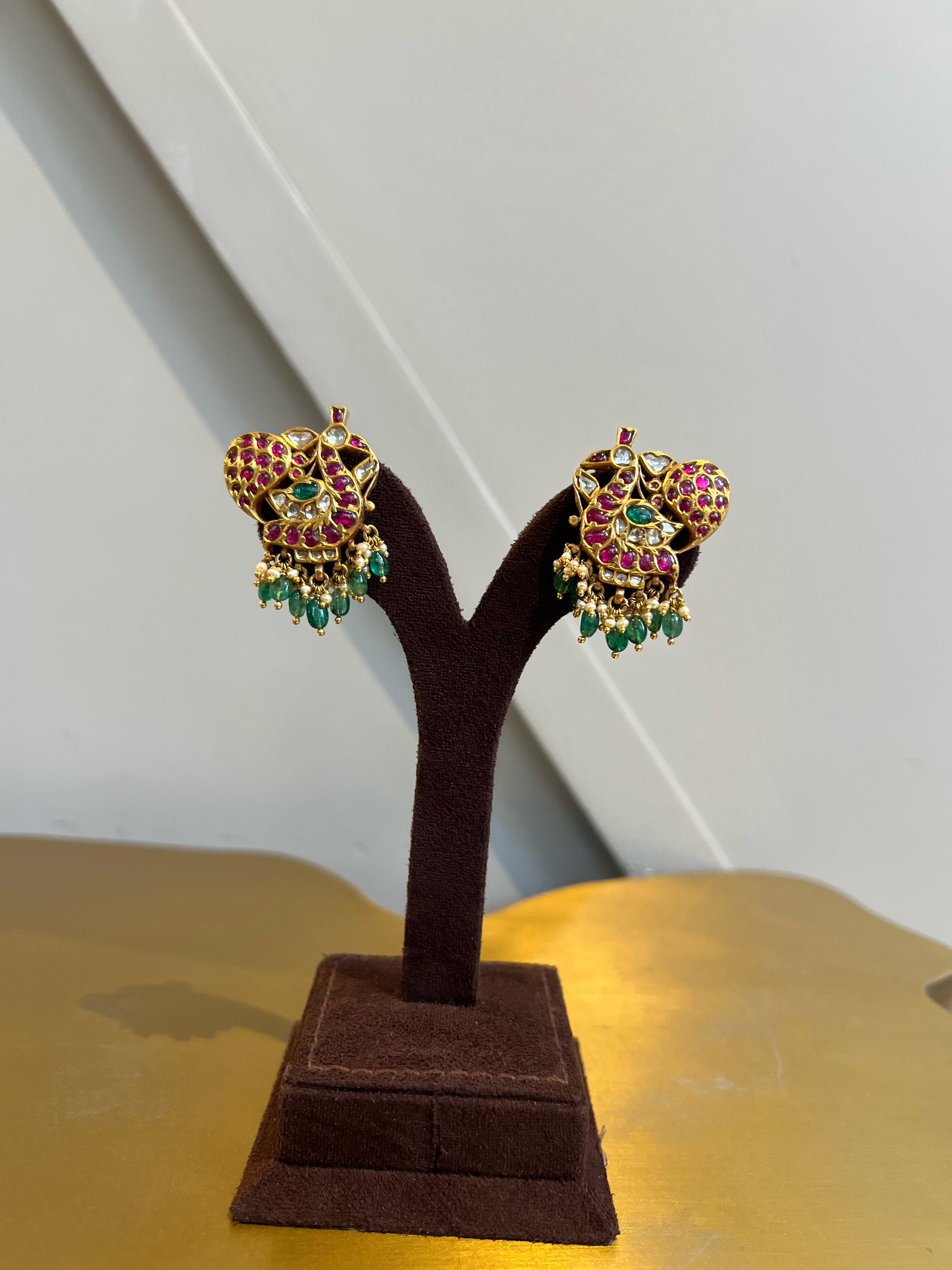 Peacock Motif Kundan Tops Peacock Motif Kundan Tops