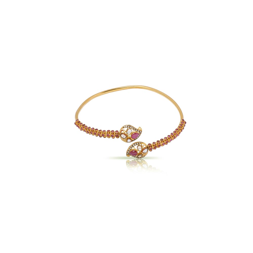 Ruby Studded Flexible Kada