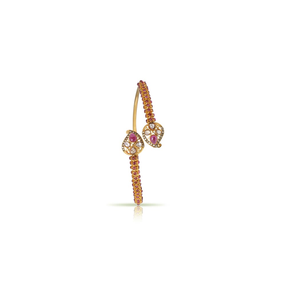 Ruby Studded Flexible Kada