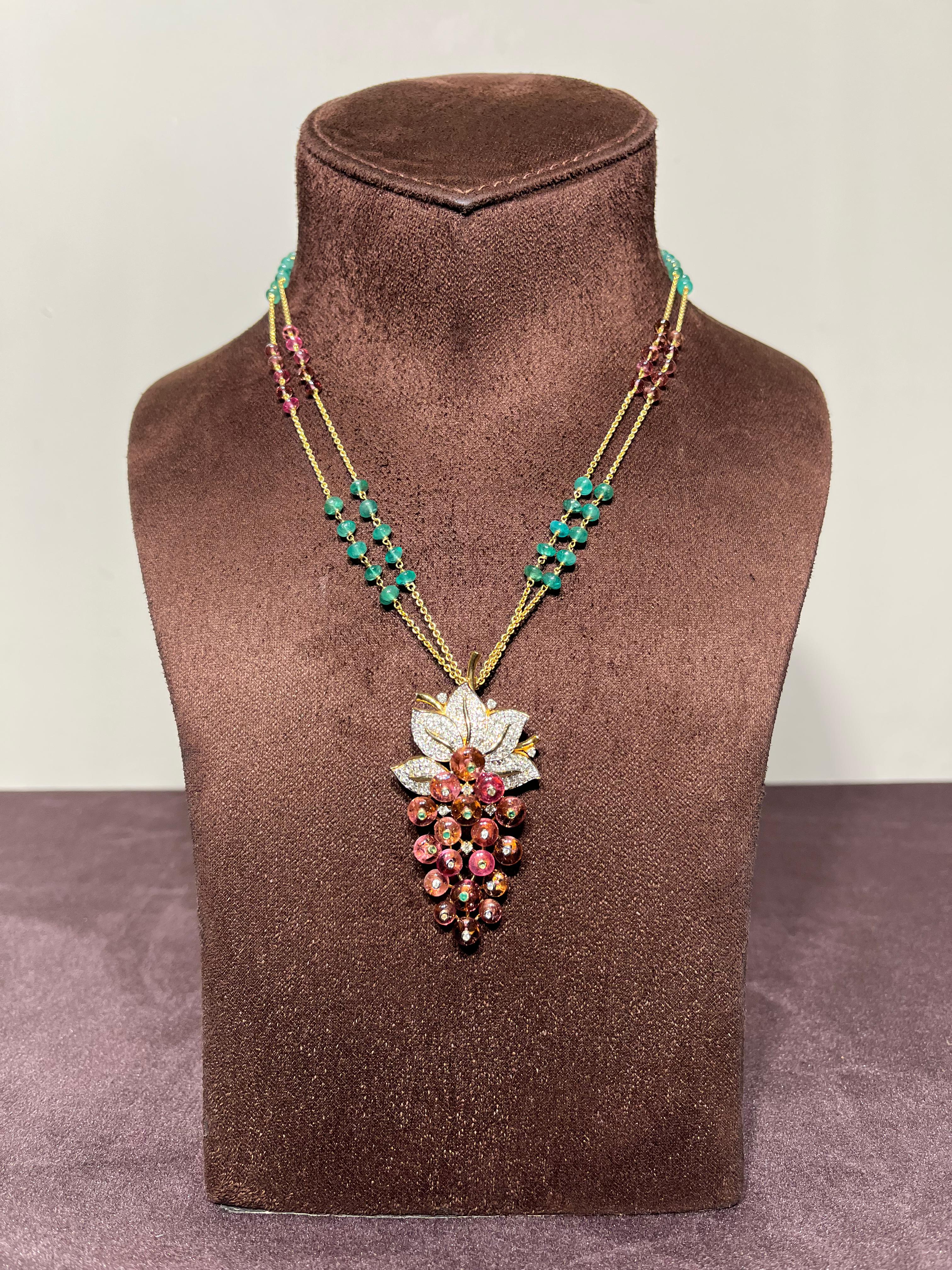 Nature Inspired Tourmaline and Pendant Chain