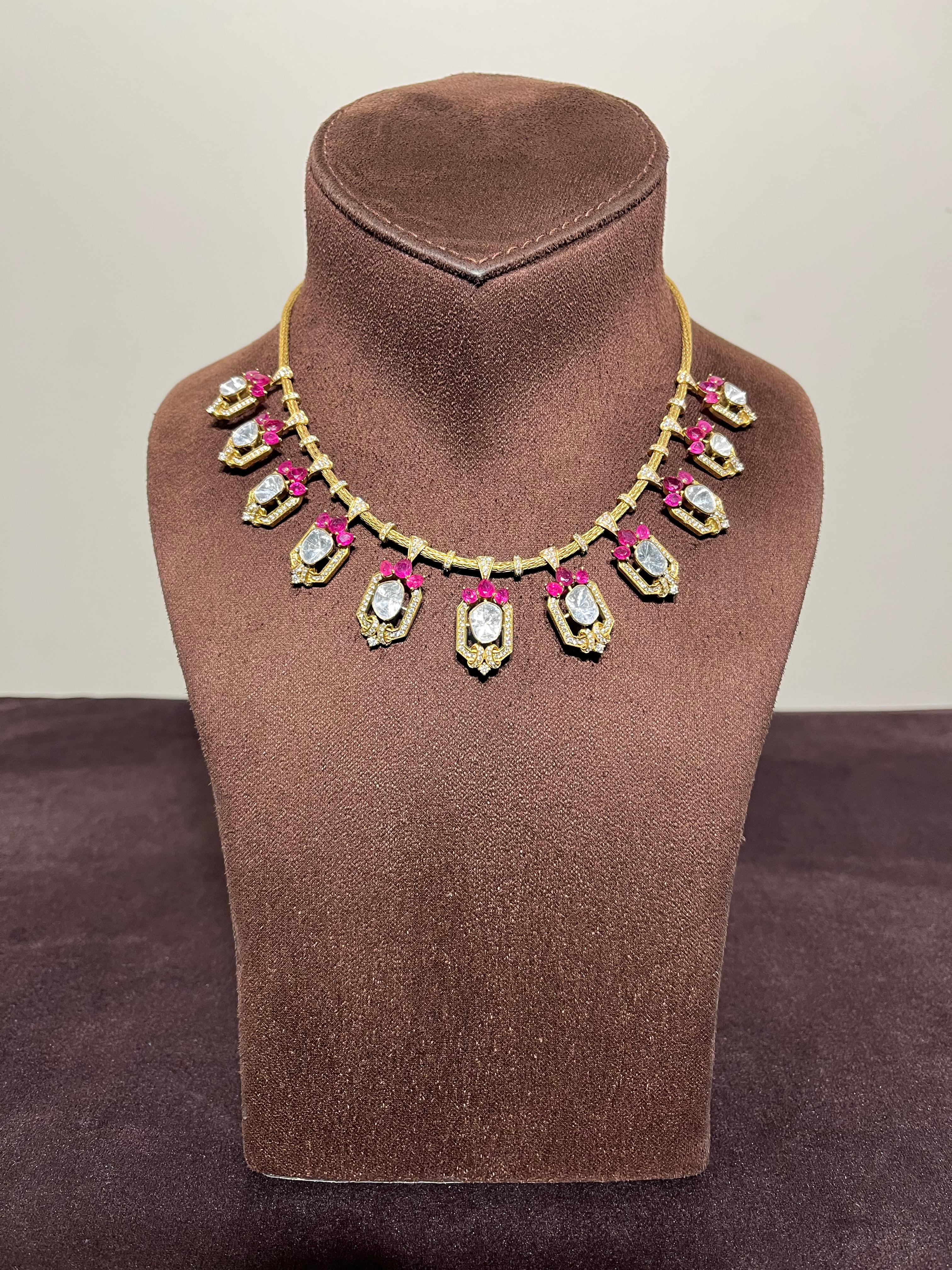 Geomentric Motif Italian Kanti Style with Rubies