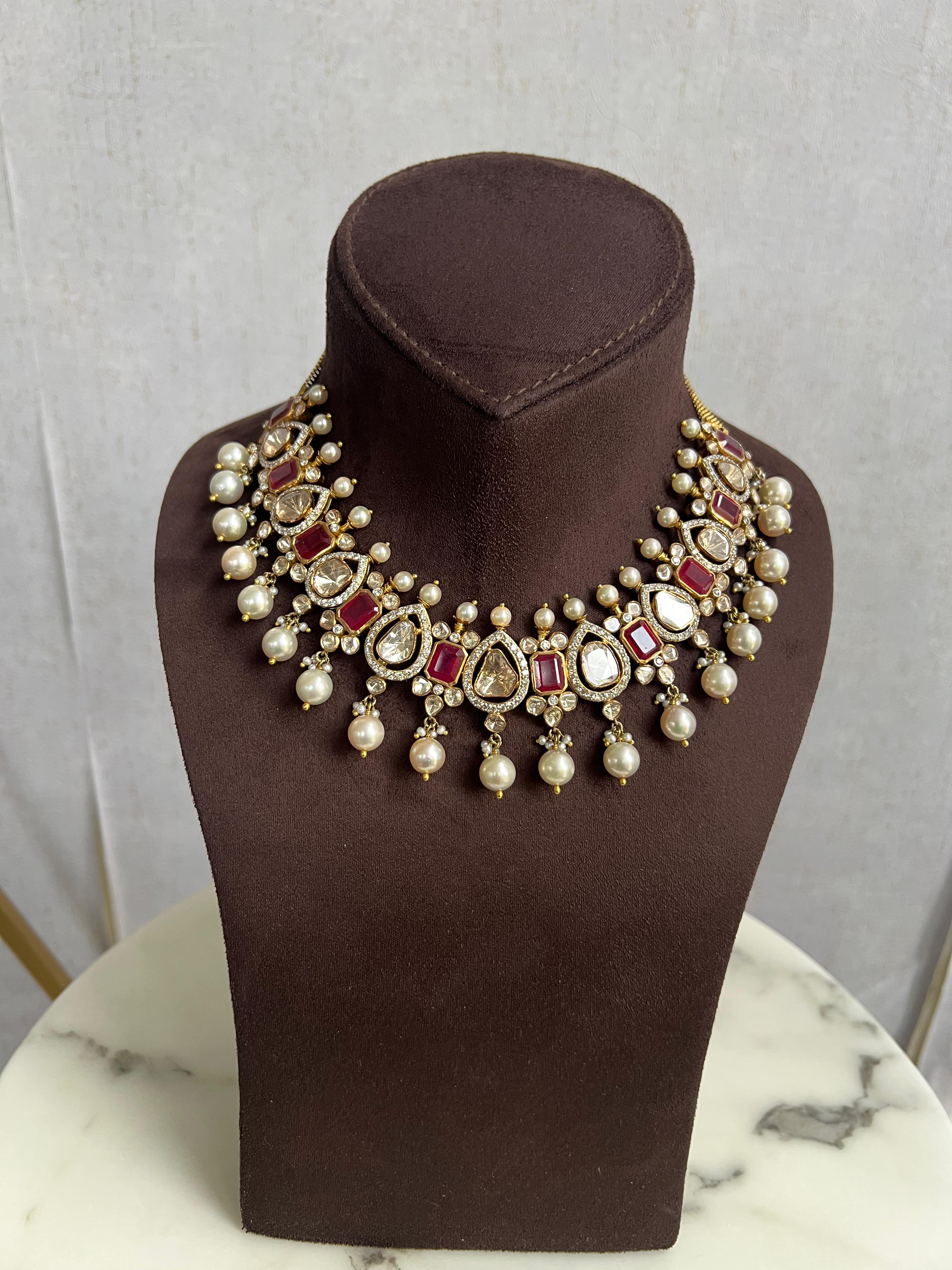 Classic Polki Necklace with Rubies Classic Polki Necklace with Rubies