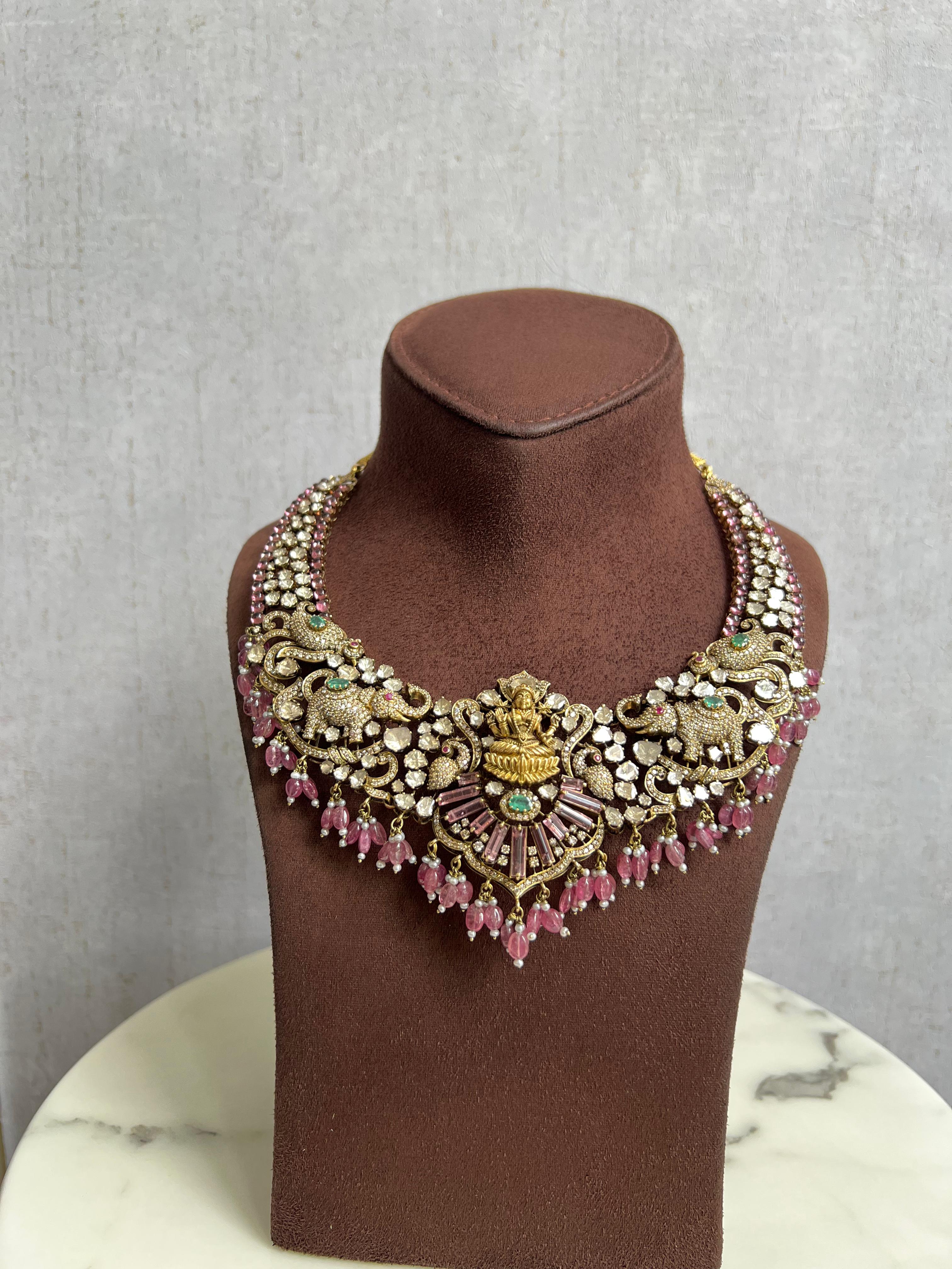 Statement Laxmi Victorian Kanti Studded with Tourmaline Statement Laxmi Victorian Kanti Studded with Tourmaline